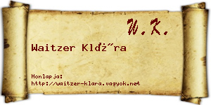 Waitzer Klára névjegykártya