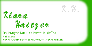 klara waitzer business card